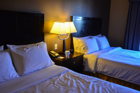 USA, NEW MEXICO - NOVEMBER 23, 2019: interior of a hotel room in a hotel "Holiday Inn Express and Suites", New Mexico USAのeditorial素材
