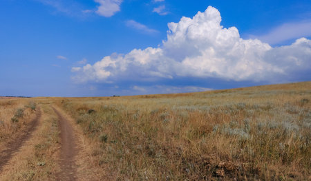 Thunderstorm clouds over the Crimean Peninsula in summer