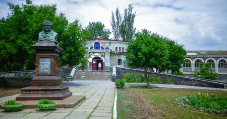 UKREINE, KUYALNIK - JUNE 26, 2006: monument to Andrievsky Erast Sergeevich, who opened a mud bath on...