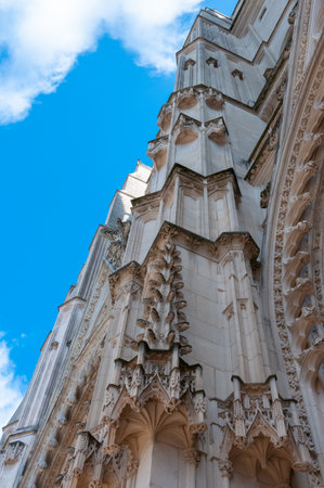 NANTES, FRANCE - SEPTEMBER 12, 2017: architectural elements, Cathedral of St. Peter and St. Paul of Nantes, Nantes Cathedral, Franceのeditorial素材
