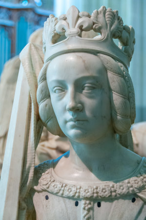 FRANCE, NANTES - SEPTEMBER 12, 2017: Francis II Tomb Statue Representing Justice Virtue in Nantes Cathedral Saint-Pierre and Saint-Paul, Franceのeditorial素材