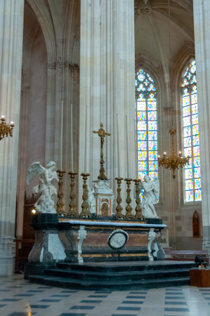 NANTES, FRANCE - SEPTEMBER 12, 2017: cathedral interior, Cathedral of St. Peter and St. Paul of...