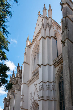 NANTES, FRANCE - SEPTEMBER 12, 2017: architectural elements, Cathedral of St. Peter and St. Paul of Nantes, Nantes Cathedral, Franceのeditorial素材