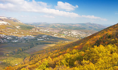autumn mountainの写真素材