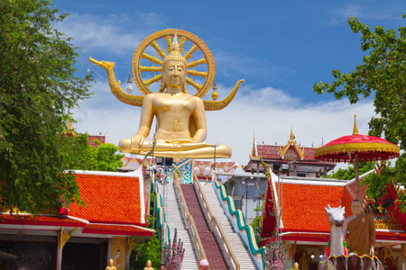 big buddha statue on koh samui, thailandの写真素材