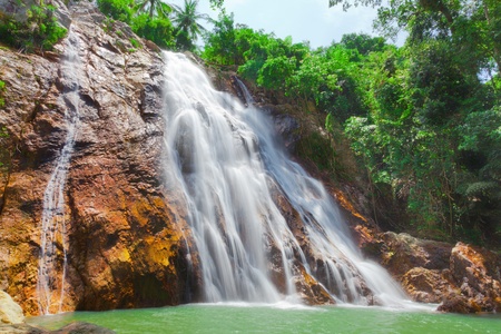 Na Muang 1 waterfall, Koh Samui, Thailandの写真素材