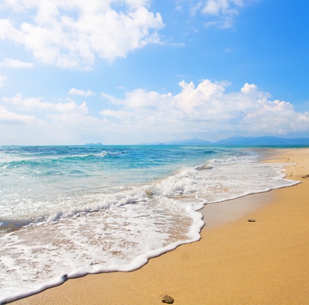 beach and stormy seaの写真素材