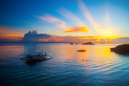 sunset and seaの写真素材