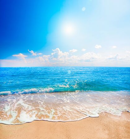 beautiful tropical beach and seaの写真素材
