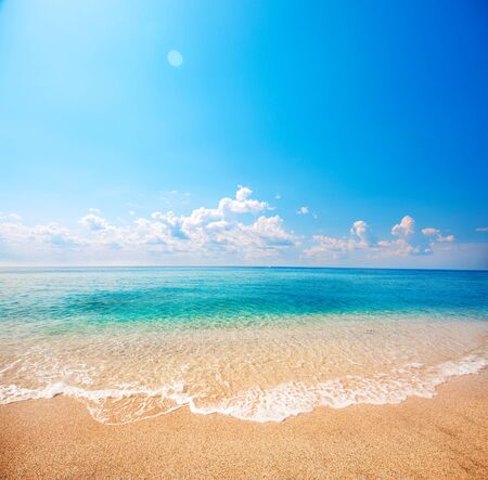 beautiful beach and tropical seaの写真素材
