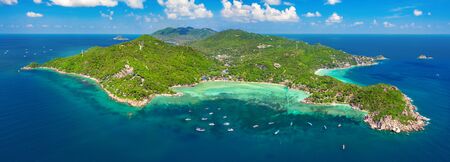 Aerial view panorama koh Tao, Thailandの写真素材