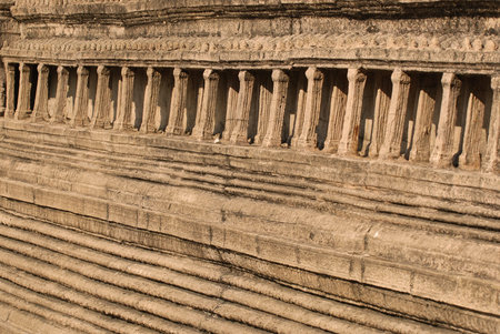 Stone castle made of pink rock in Thailand の写真素材