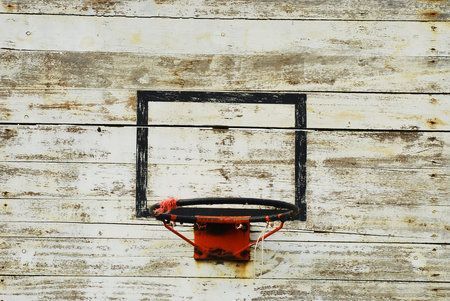 A basketball hoop and back board texture の写真素材