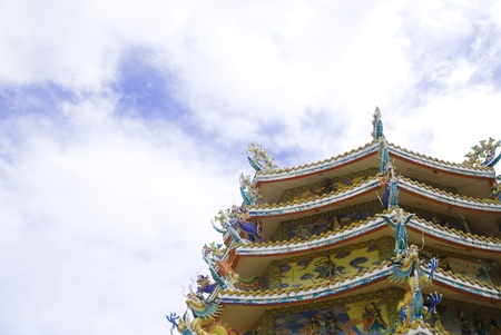 beating the dragon and chinese temple Chonburi Thailandのeditorial素材