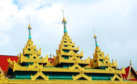 The roof of Thai temple Traditional Thai art  の写真素材
