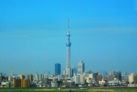 The Tokyo Sky tree in the Tokyo city Japan のeditorial素材