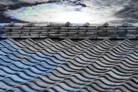 The traditional Japanese roof oldの写真素材