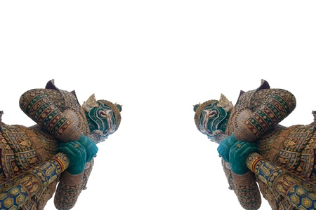 Guardian statue of the indian epic ramayana , Thailandの写真素材