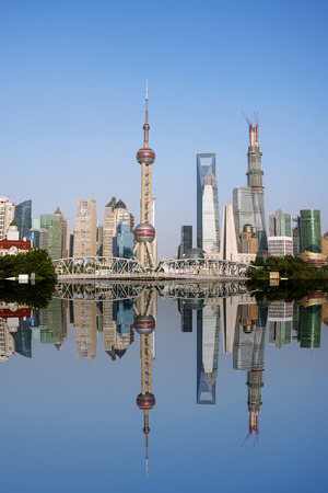 Shanghai bund skylineのeditorial素材
