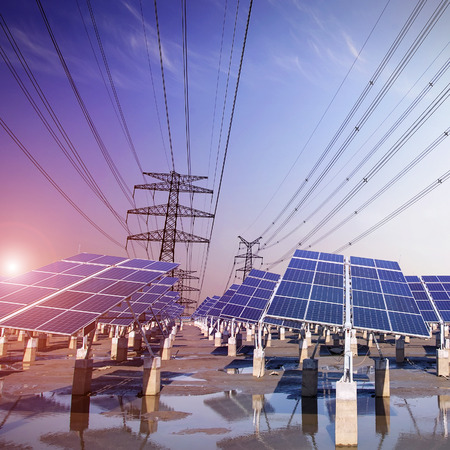 Photovoltaic solar and power tower の写真素材