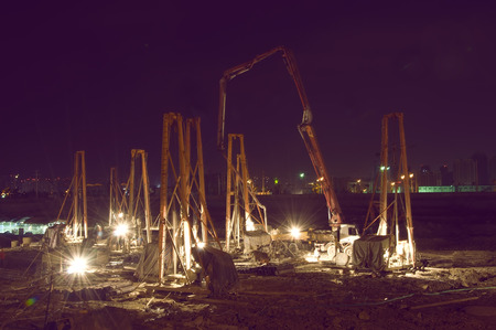 Site at nightの写真素材