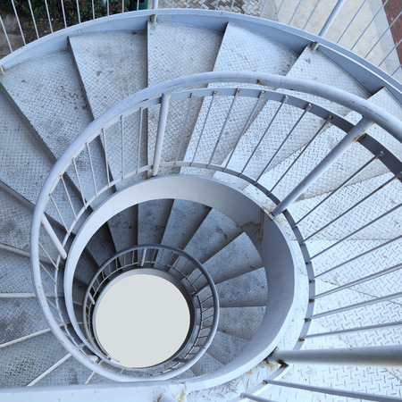 Rotation of the outdoor staircaseの写真素材
