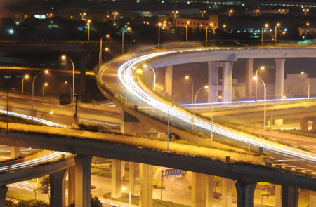 overpass and a lot of cars in China