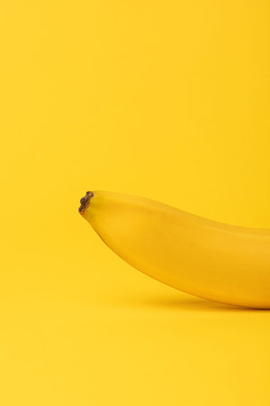 yellow background color bananaの写真素材