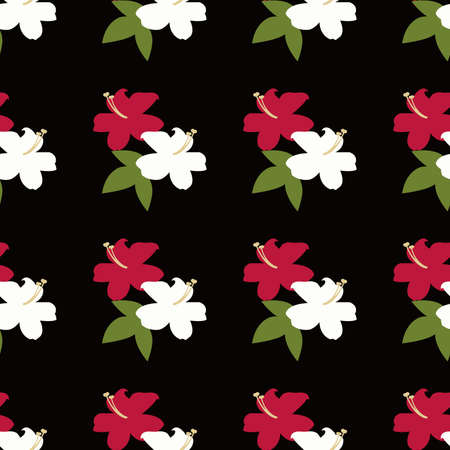 Vintage Hawaiian style floral pattern.のイラスト素材