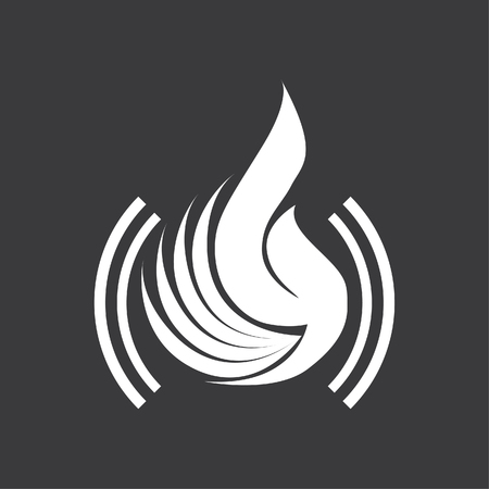 The letter design and combination of fire for logos or icons are very modern and simple.のイラスト素材