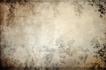 floral wallpaper, antique and vintage wall, flower all overの写真素材