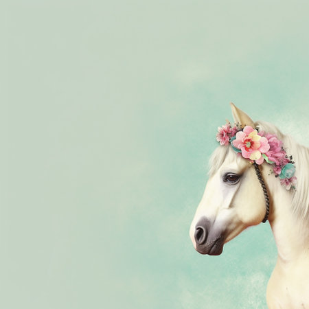 Beautiful stallion horse with neutral backgroundの写真素材