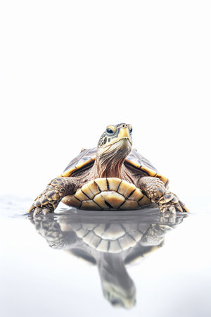 A photo of a turtle, tortoise isolated on whiteの素材