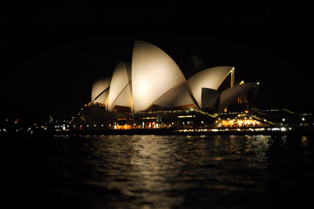Sydney Opera House at Night from Sydney Harbourのeditorial素材
