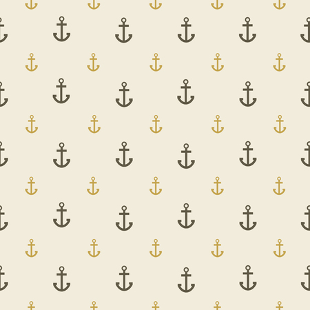 Seamless geometric pattern with anchors light beige backgroundのイラスト素材