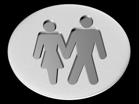 Image of man and a woman, 3d renderの写真素材