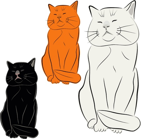 Cat, pet, vector drawing, illustration. Sculpture of a cat.のイラスト素材