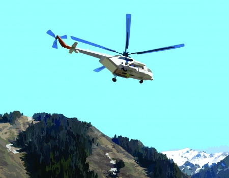  Picture of a flying helicopterのイラスト素材