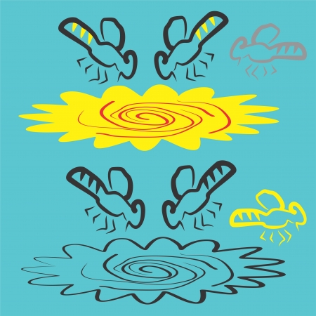 An a vector illustration of Bee   Files included  Illustrator 8 EPS  and JPG のイラスト素材