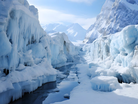 Ice cave in Perito Moreno glacier, Patagonia, Argentinaの素材