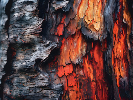 The bark of an eucalyptus tree close-up.の素材