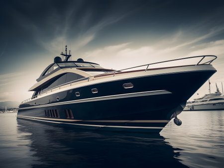 luxury yachts in the marina. toned pictureの素材