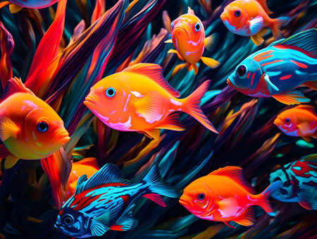 Colorful fish in the aquarium. underwater world.の素材