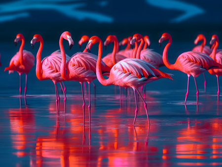 Flamingos in the lagoonの素材