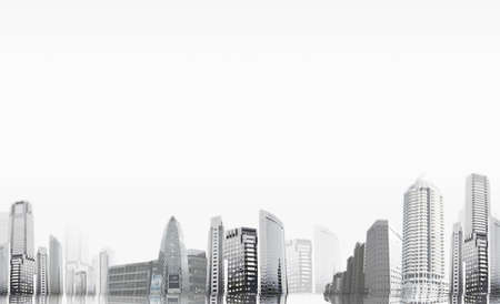 realistic town building backgroundの写真素材