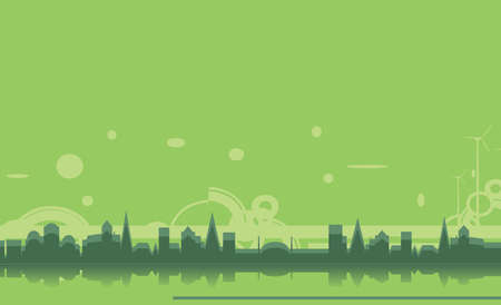 green city silhouette backgroundの写真素材