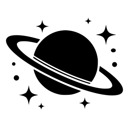 Planet Saturn icon. Simple illustration of planet Saturn vector icon for webのイラスト素材