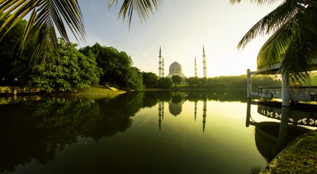 Mosque at Sunriseの写真素材