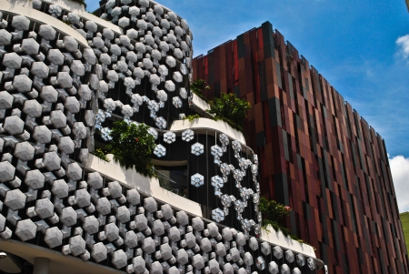 facade one futuristic building at Singaporeのeditorial素材