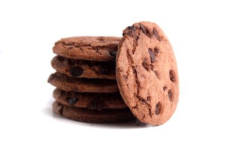 Chocolate chips cookies isolated の写真素材